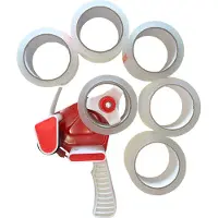 Kortpack - 6 rollen PP-Acryl Tape 48mm breed x 66mtr lang - Transparant + Handige Tapedispenser - Plakband + Plakbandafroller - (020.0825)