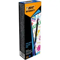 BIC Intensity Fine Tip Tip Tip Marker Pen Op inkt gebaseerd schrijven 0,4 mm (pak van 12) 12 blauw