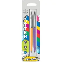 Parker Jotter Originals Pop Art duo verpakking goudsbloem/koelpaars balpen met chroomkleurige details