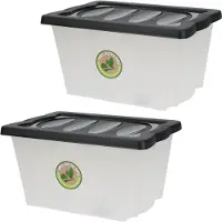Bathroom Solutions 3x Stuks Opberg boxen/dozen - kunststof - 20 liter - 43 x 33 x 24 cm - Opbergbox