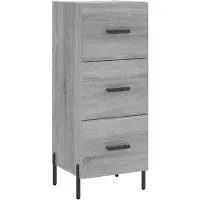 vidaXL Dressoir 34,5x34x90 cm bewerkt hout grijs sonoma eikenkleurig