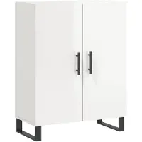 vidaXL Dressoir 69,5x34x90 cm bewerkt hout hoogglans wit