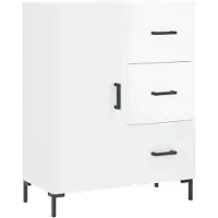 vidaXL Dressoir 69,5x34x90 cm bewerkt hout hoogglans wit