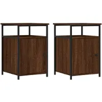 vidaXL Nachtkastjes 2 st 40x42x60 cm bewerkt hout bruin eikenkleur