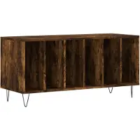 vidaXL Platenkast 100x38x48 cm bewerkt hout gerookt eikenkleurig