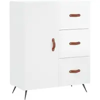 vidaXL Dressoir 69,5x34x90 cm bewerkt hout hoogglans wit