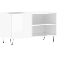 vidaXL Platenkast 85x38x48 cm bewerkt hout hoogglans wit
