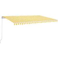 vidaXL Luifel automatisch uittrekbaar 500x350 cm geel en wit