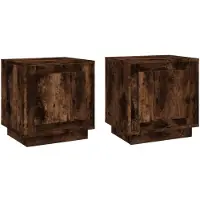 vidaXL Nachtkastjes 2 st 44x35x45 cm bewerkt hout gerookt eikenkleurig