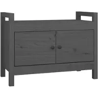 vidaXL Halbankje 80x40x60 cm massief grenenhout grijs