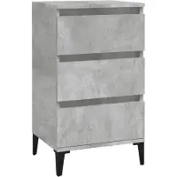 vidaXL Nachtkastje 40x35x70 cm bewerkt hout betongrijs
