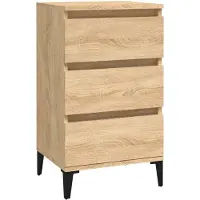 vidaXL Nachtkastje 40x35x70 cm bewerkt hout sonoma eikenkleurig