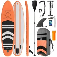 LifeGoods - SUP Board & Opblaasbaar Paddle Board - 320x81 cm - Oranje PVC - Stabiel & All-round - Inclusief Complete Set - Maximaal Draaggewicht 135 kg