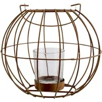 Cosy@home Windlicht - Powder Coated - Camel - D17,5xH16cm - Metaal