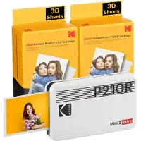 Kodak Mini 2 Retro P210Rw60 Draagbare Onmiddellijke Fotoprinter Bundel 2.1X3.4 Wit