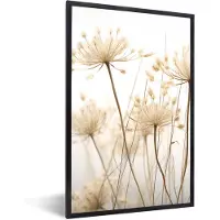 PosterMonkey Fotolijst incl. Poster - Bloemen - Wit - Zonlicht - 40x60 cm - Posterlijst
