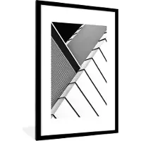 PosterMonkey Fotolijst - Abstract - Zwart - Wit - Lijnen - 80x120 cm - Poster in lijst