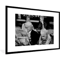 PosterMonkey Spel - Vrouw - Man - Koffie - Wanddecoratie - Fotolijst - Kader - 120x80 cm