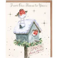 Wrendale Designs Wrendale Kerstkaarten Notepack - 8 stuks -'Please Stop Here' Robin Christmas card pack