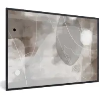 PosterMonkey Fotolijst incl. Poster - Verf - Grijs - Line art -Abstract - 120x80 cm - Posterlijst