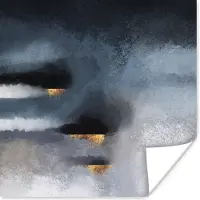 PosterMonkey Poster Wolken - Gold - Abstract - 50x50 cm