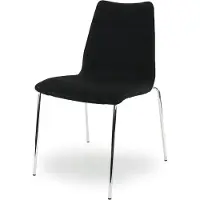 Workliving Verona - Eetkamerstoel / Vergaderstoel - Zwart Mirage - Chroom onderstel