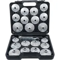 Bgs Voertuig gereedschap, Oliefiltersleutelset Gegoten aluminium Rechte aandrijving 12,5 mm (1/2") 23-delig.