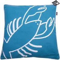 In the Mood Kreeft - Sierkussen - Aqua/Ivoor - 50x50 cm