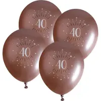 SANTEX verjaardag leeftijd ballonnen 40 jaar - 24x stuks - rosegoud - 30 cm - Feestartikelen