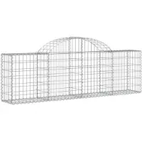 vidaXL Schanskorf gewelfd 200x30x60/80 cm gegalvaniseerd ijzer