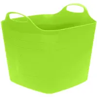 Excellent houseware Flexibele emmer - groen - 25 liter - kunststof - vierkant - 35 x 38 cm - Wasmanden