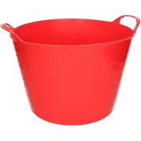 Excellent houseware Flexibele emmer - rood - 15 liter - kunststof - 35 x 29 cm - Wasmanden