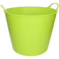 Excellent houseware Flexibele emmer - groen - 27 liter - kunststof - 40 x 35 cm - Wasmanden