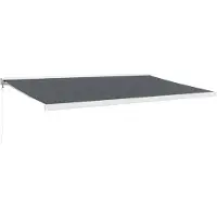 vidaXL Luifel uittrekbaar 5x3 m stof en aluminium antracietkleurig
