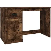 vidaXL Bureau met lade 115x50x75 cm bewerkt hout gerookt eikenkleurig