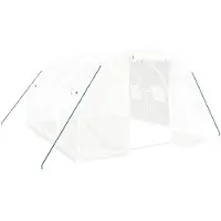 vidaXL Kas met stalen frame wit 12 m² 4x3x2 m