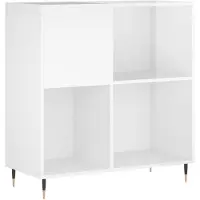 vidaXL Platenkast 84,5x38x89 cm bewerkt hout hoogglans wit