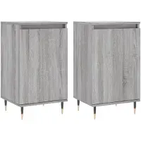 vidaXL Dressoirs 2 st 40x35x70 cm bewerkt hout grijs sonoma