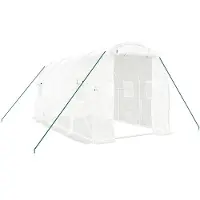 vidaXL Kas met stalen frame, wit, 8 m², 4x2x2 meter