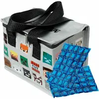 Puckator Kleine lunch koeltas met 2x flexibel koelelement - Minecraft print - 4,4 liter - Koeltas