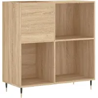 vidaXL Platenkast 84,5x38x89 cm bewerkt hout sonoma eikenkleurig