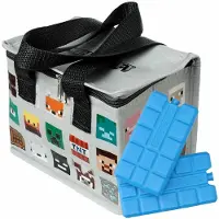 Puckator Kleine lunch koeltas met 2x koelelement - Minecraft print - 4,4 liter - Koeltas