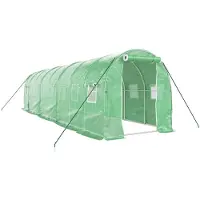 vidaXL Tuinkas met stalen frame 16 m² 8x2x2 m groen
