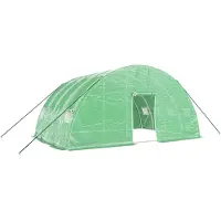 vidaXL Kas met stalen frame groen 24 m² 6x4x2,85 m