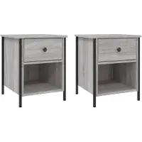 vidaXL Nachtkastjes 2 st 40x42x50 cm bewerkt hout grijs sonoma eiken
