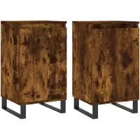 vidaXL Dressoirs 2 st 40x35x70 cm bewerkt hout gerookt eikenkleurig
