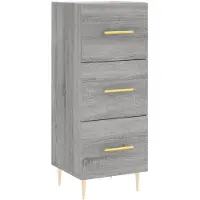 vidaXL Dressoir 34,5x34x90 cm bewerkt hout grijs sonoma eikenkleurig