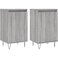 vidaXL Dressoirs 2 st 40x35x70 cm bewerkt hout grijs sonoma