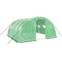 vidaXL Kas met stalen frame, groen, 16 m², 4x4x2 meter