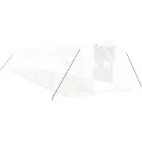 vidaXL Kas met stalen frame, wit, 36 m², 12x3x2 meter